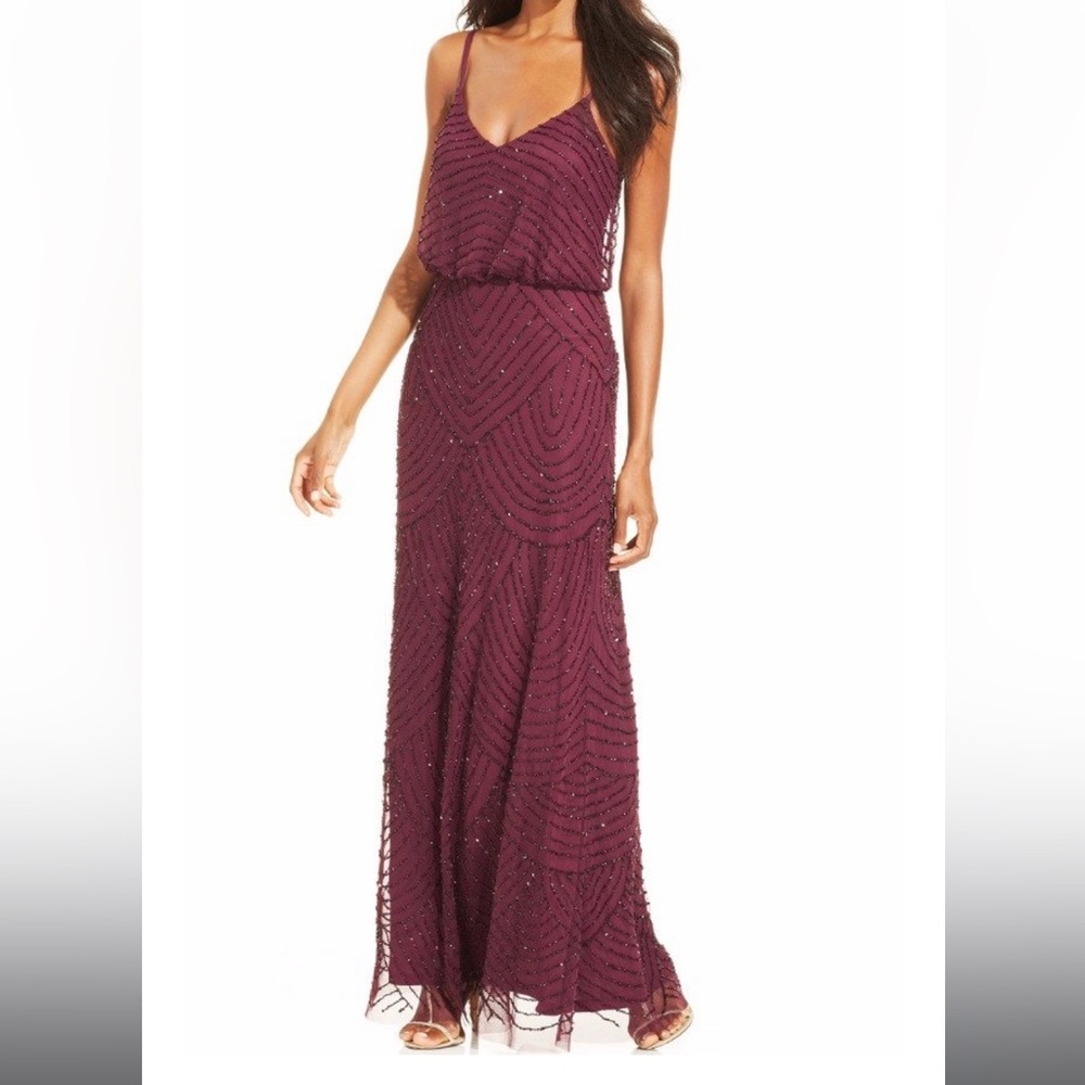 Adrianna Papell Beaded Art Deco gown